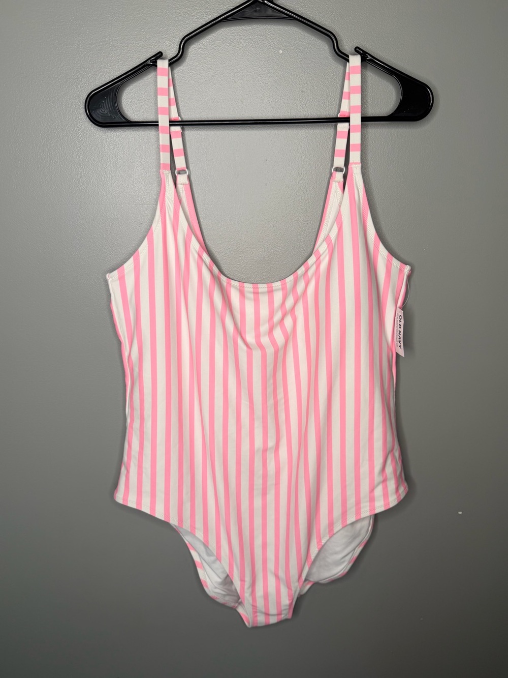NWT Old Navy One Piece Pink Stripe Swimsuit - Picture 3 of 13